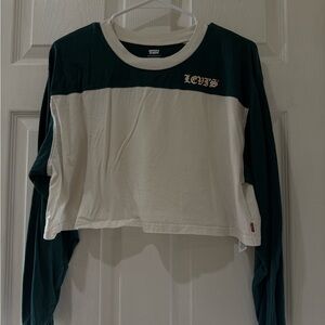 Levi's Cream and Green Top